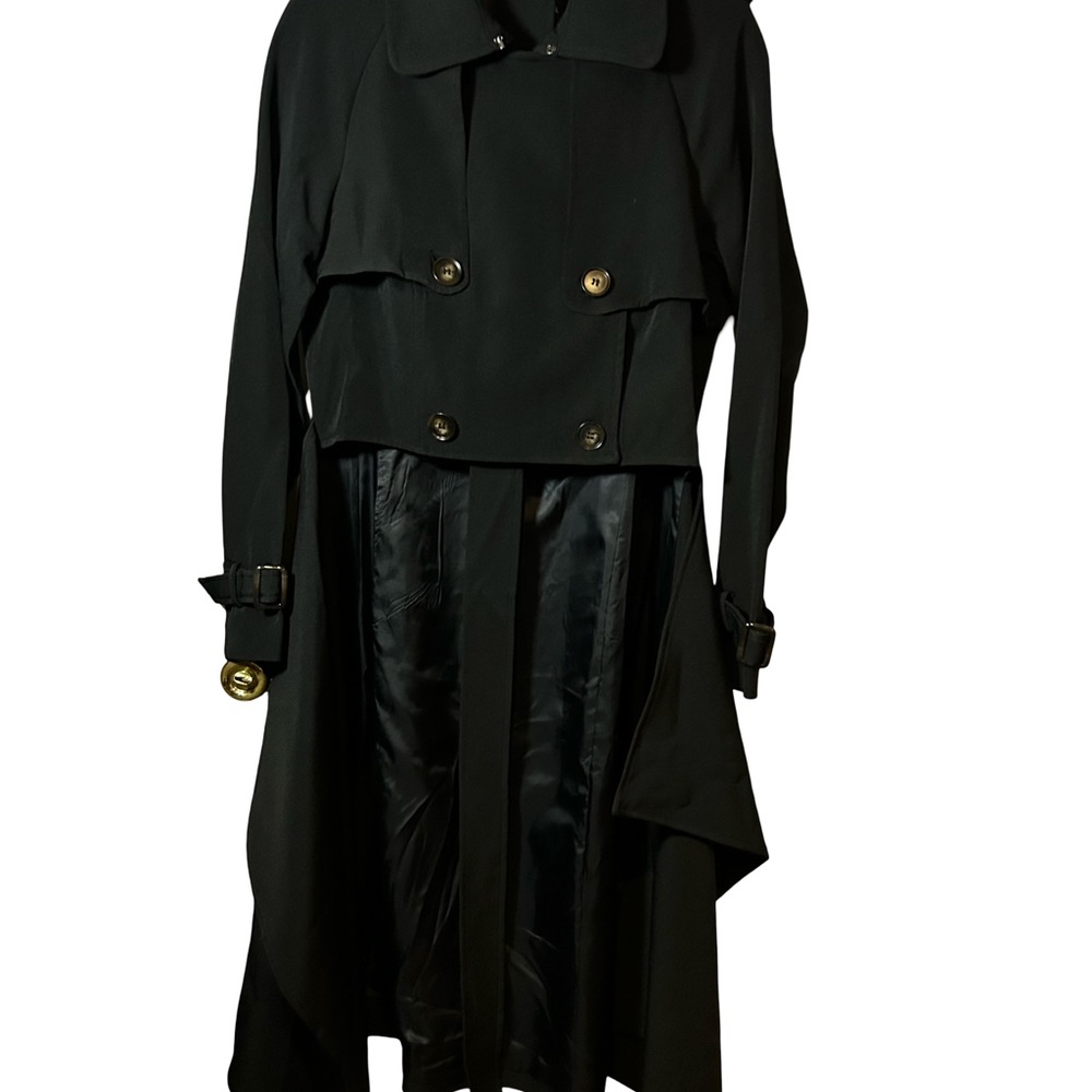 BRAND NEW!!! Fashion Nova Black Double-Breasted CROPPED Trench Coat
